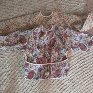 Floral Long-Sleeve Baby Bibs